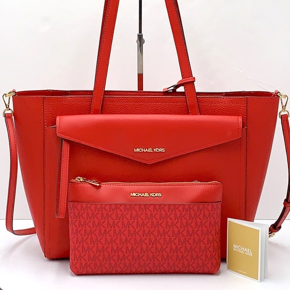 MICHAEL KORS
Maisie Large Pebbled Leather 3-in-1 Tote Bag Flame multi color - Picture 2 of 15